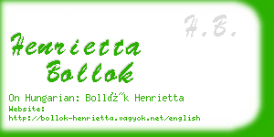 henrietta bollok business card